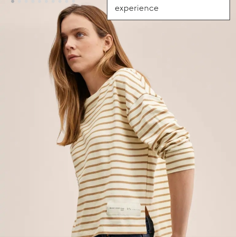 Mango Striped cotton T-shirt
